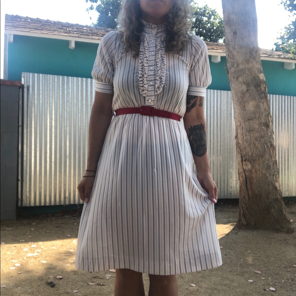 1980’s ruffle secretary dress